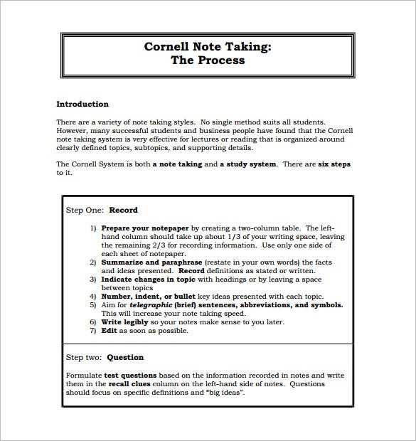 Cornell note taking method custom pdf generator sharepoint 2010